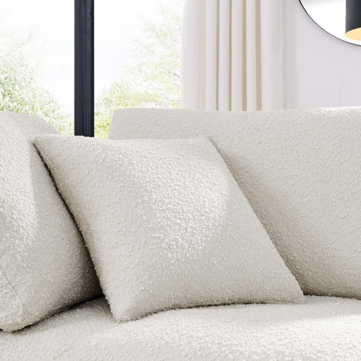 Commix Down Filled Overstuffed Boucle Fabric Corner Chair - BUILDMYPLACE