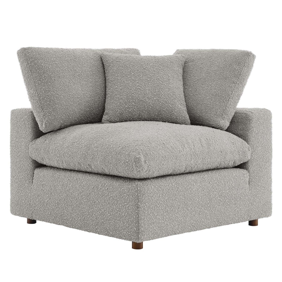 Commix Down Filled Overstuffed Boucle Fabric Corner Chair - BUILDMYPLACE