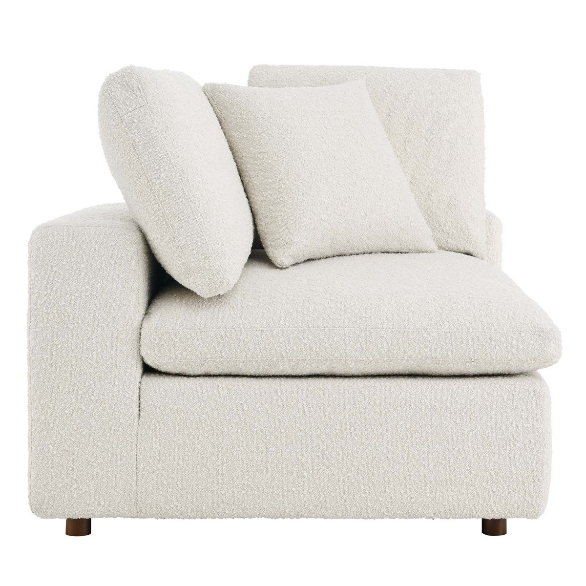 Commix Down Filled Overstuffed Boucle Fabric Corner Chair - BUILDMYPLACE