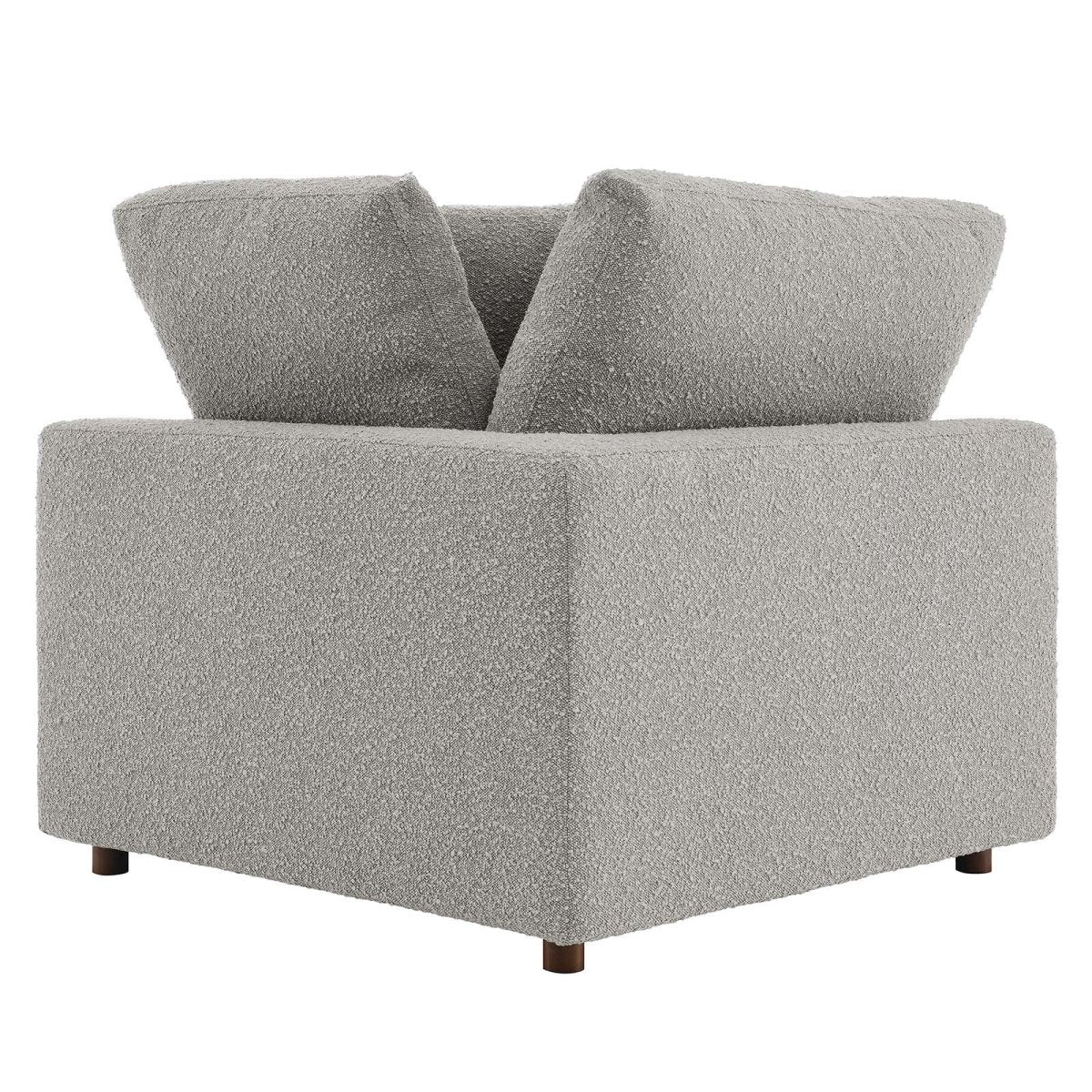 Commix Down Filled Overstuffed Boucle Fabric Corner Chair - BUILDMYPLACE