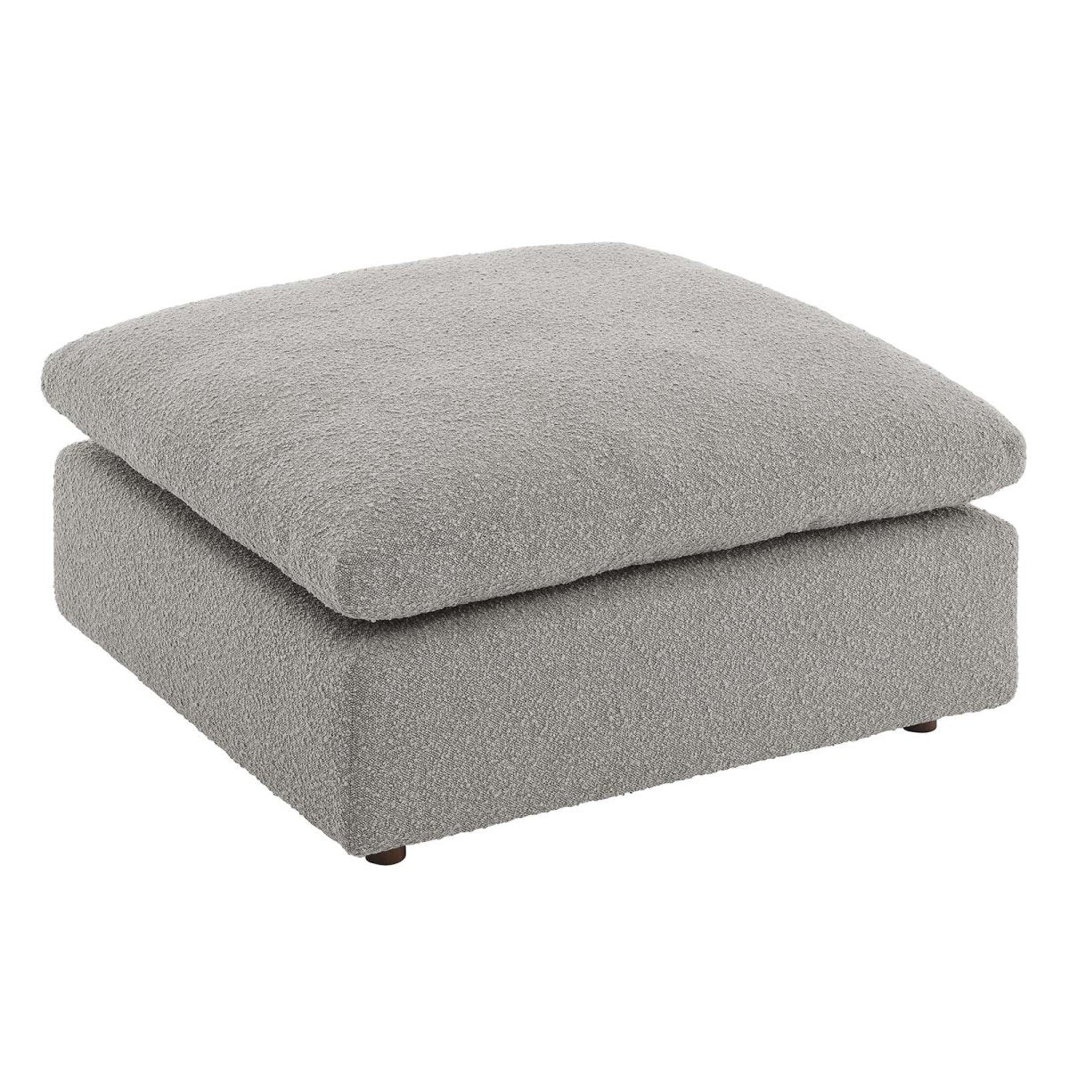 Commix Down Filled Overstuffed Boucle Fabric Ottoman - BUILDMYPLACE