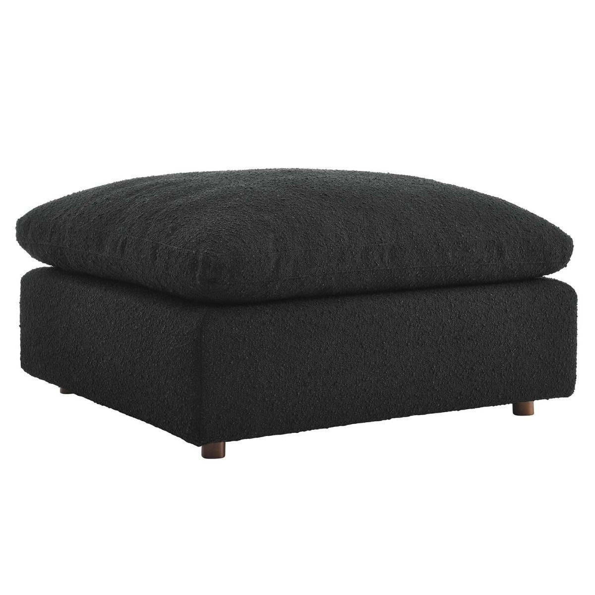 Commix Down Filled Overstuffed Boucle Fabric Ottoman - BUILDMYPLACE