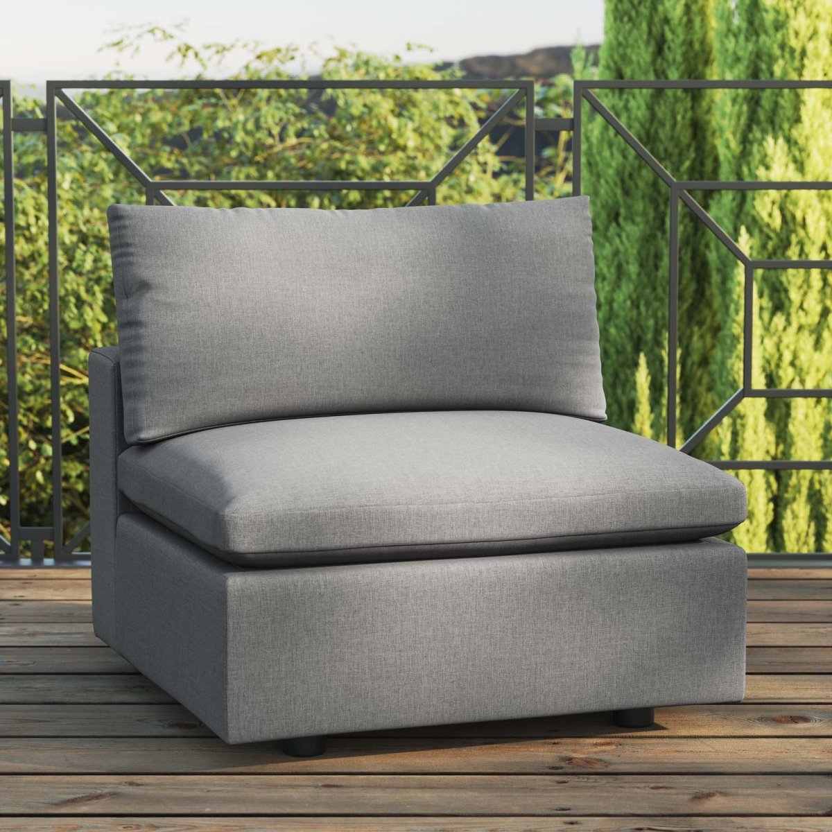 Commix Overstuffed Outdoor Patio Armless Chair - BUILDMYPLACE