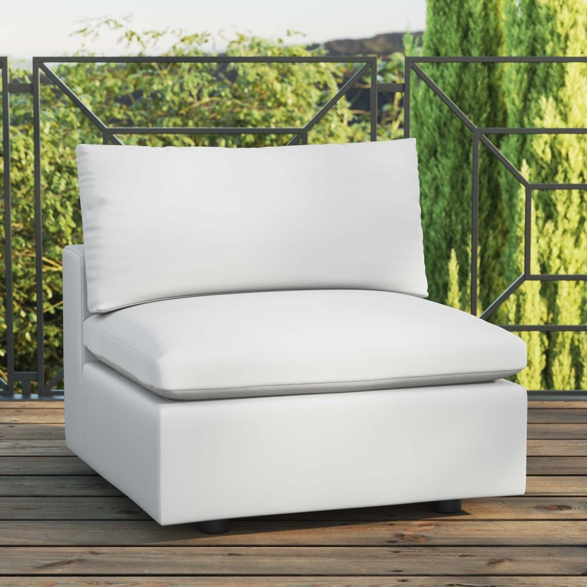 Commix Overstuffed Outdoor Patio Armless Chair - BUILDMYPLACE
