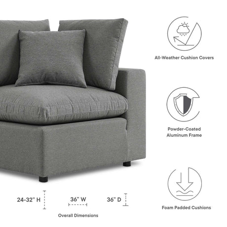Commix Overstuffed Outdoor Patio Corner Chair - BUILDMYPLACE