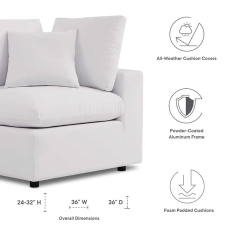 Commix Overstuffed Outdoor Patio Corner Chair - BUILDMYPLACE