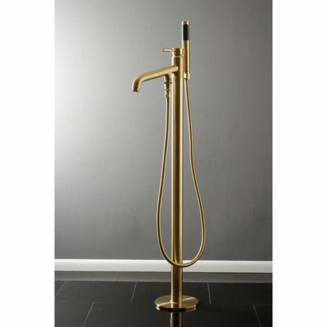 Concord Freestanding Roman Tub Faucet With Hand Shower, 9.5" In Spout Reach - BUILDMYPLACE