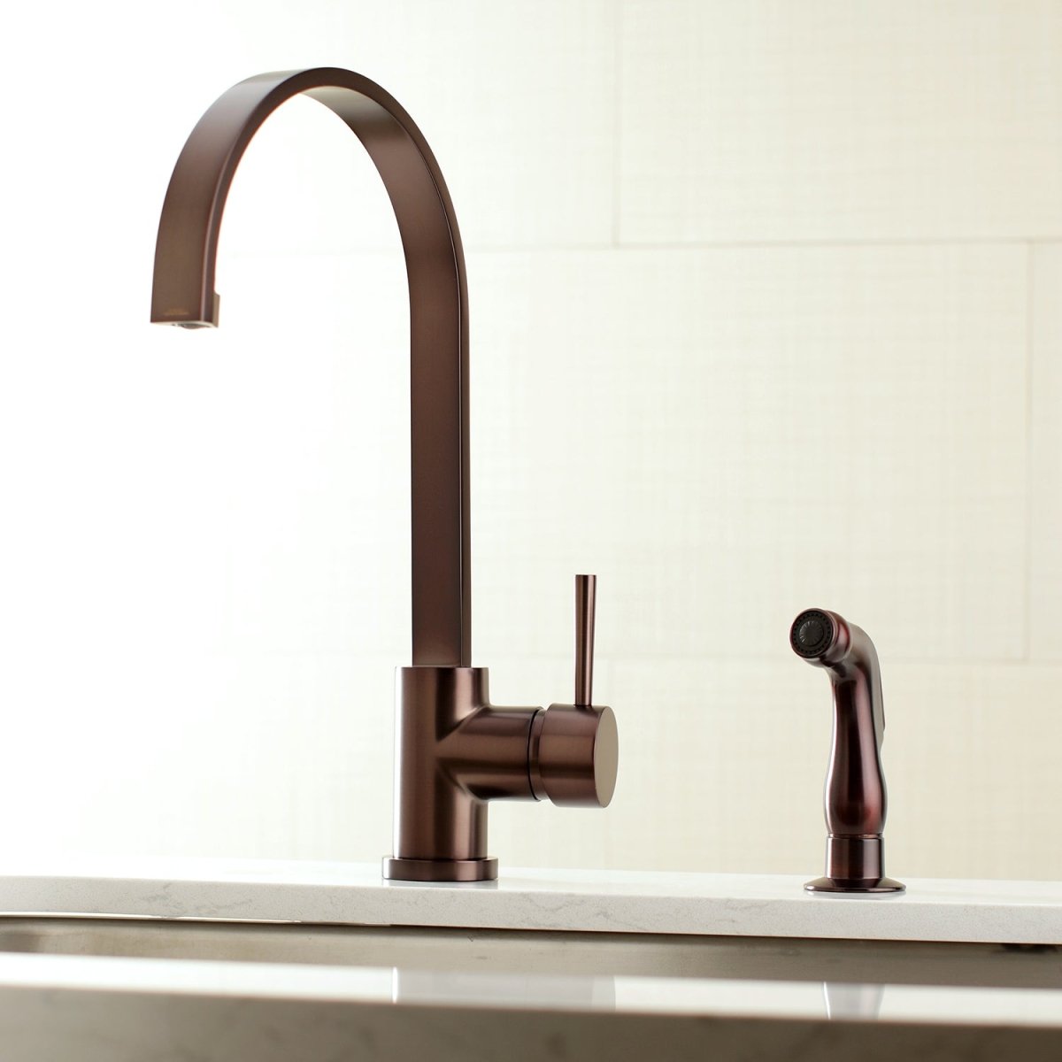 Concord Single - Handle Kitchen Faucet with Side Sprayer - BUILDMYPLACE