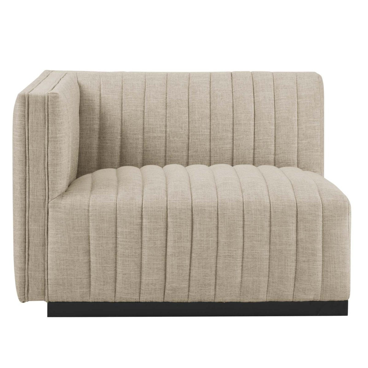 Conjure Channel Tufted Upholstered Fabric Left - Arm Chair - BUILDMYPLACE