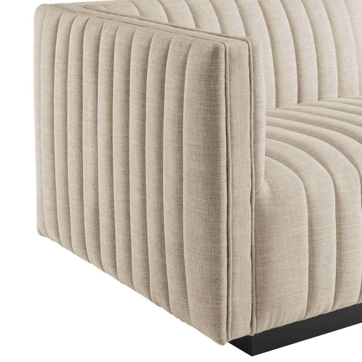 Conjure Channel Tufted Upholstered Fabric Left - Arm Chair - BUILDMYPLACE
