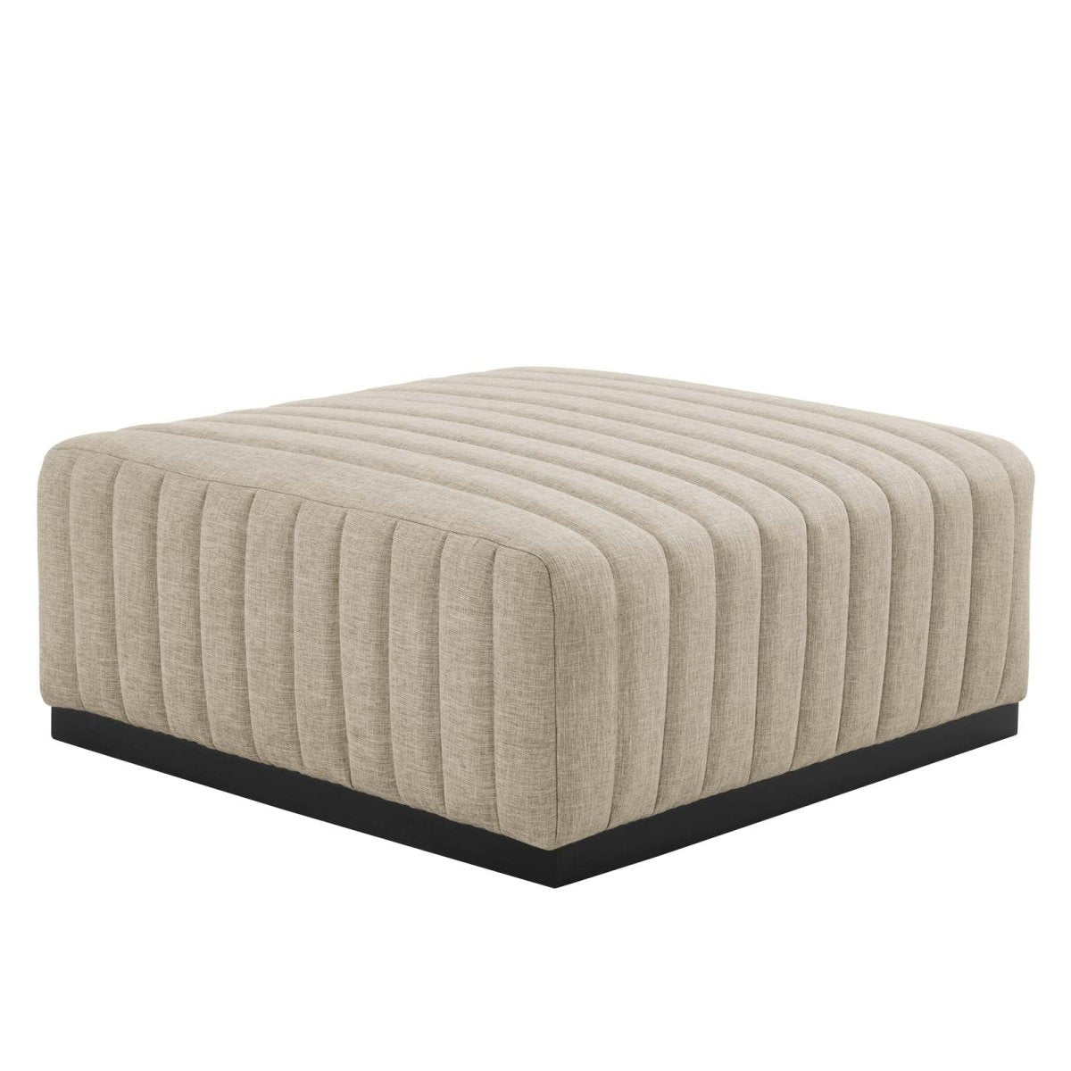 Conjure Channel Tufted Upholstered Fabric Ottoman - BUILDMYPLACE