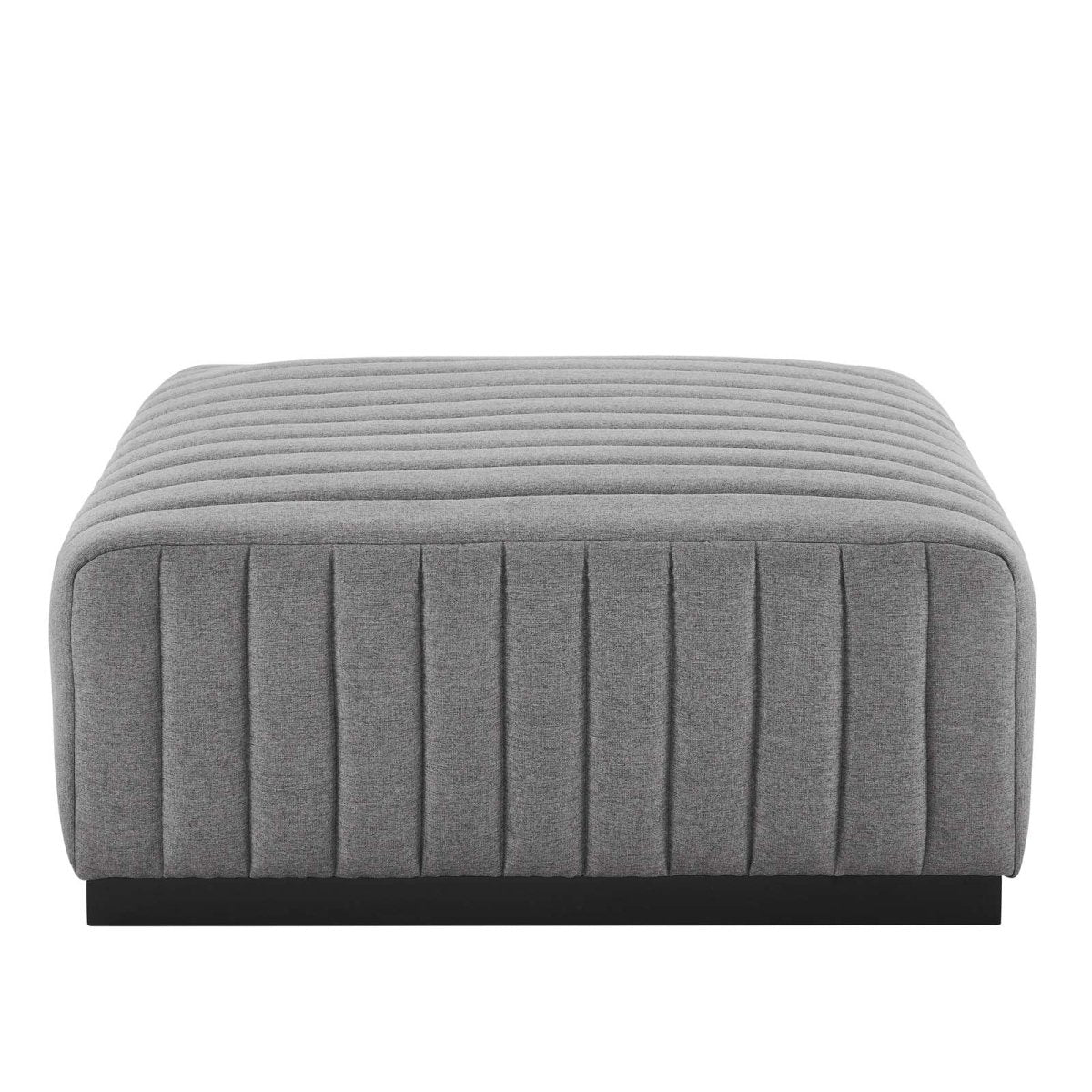 Conjure Channel Tufted Upholstered Fabric Ottoman - BUILDMYPLACE