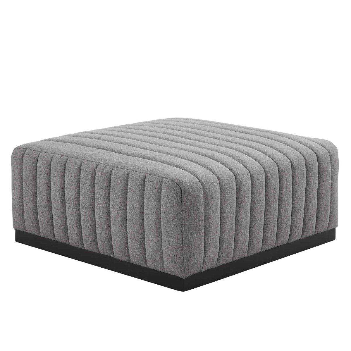 Conjure Channel Tufted Upholstered Fabric Ottoman - BUILDMYPLACE