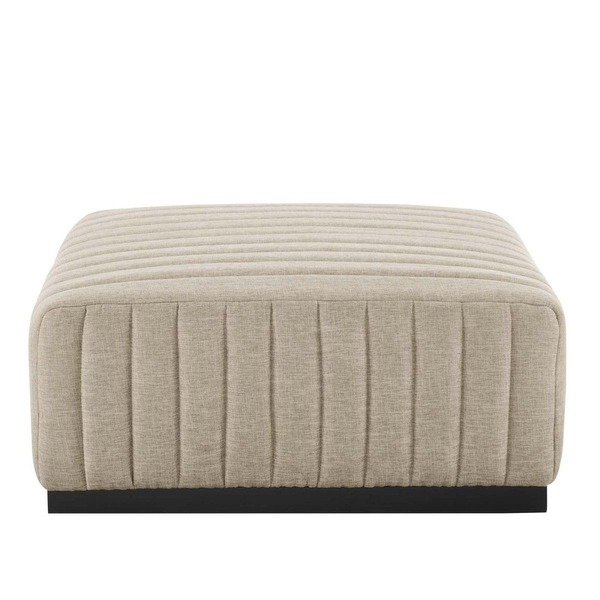 Conjure Channel Tufted Upholstered Fabric Ottoman - BUILDMYPLACE