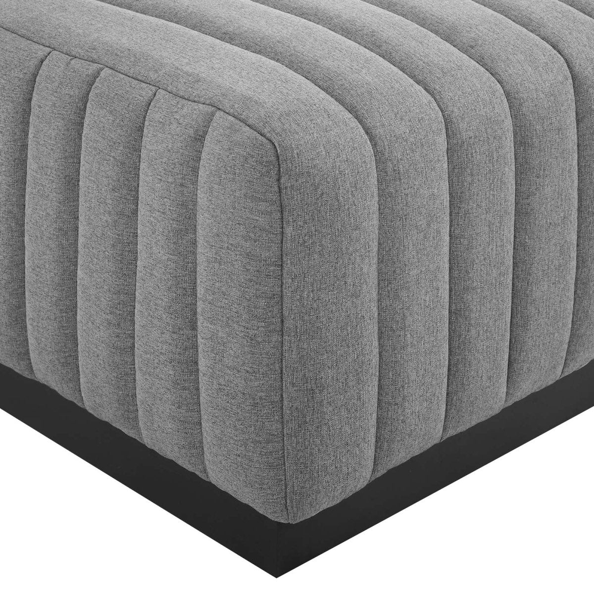 Conjure Channel Tufted Upholstered Fabric Ottoman - BUILDMYPLACE