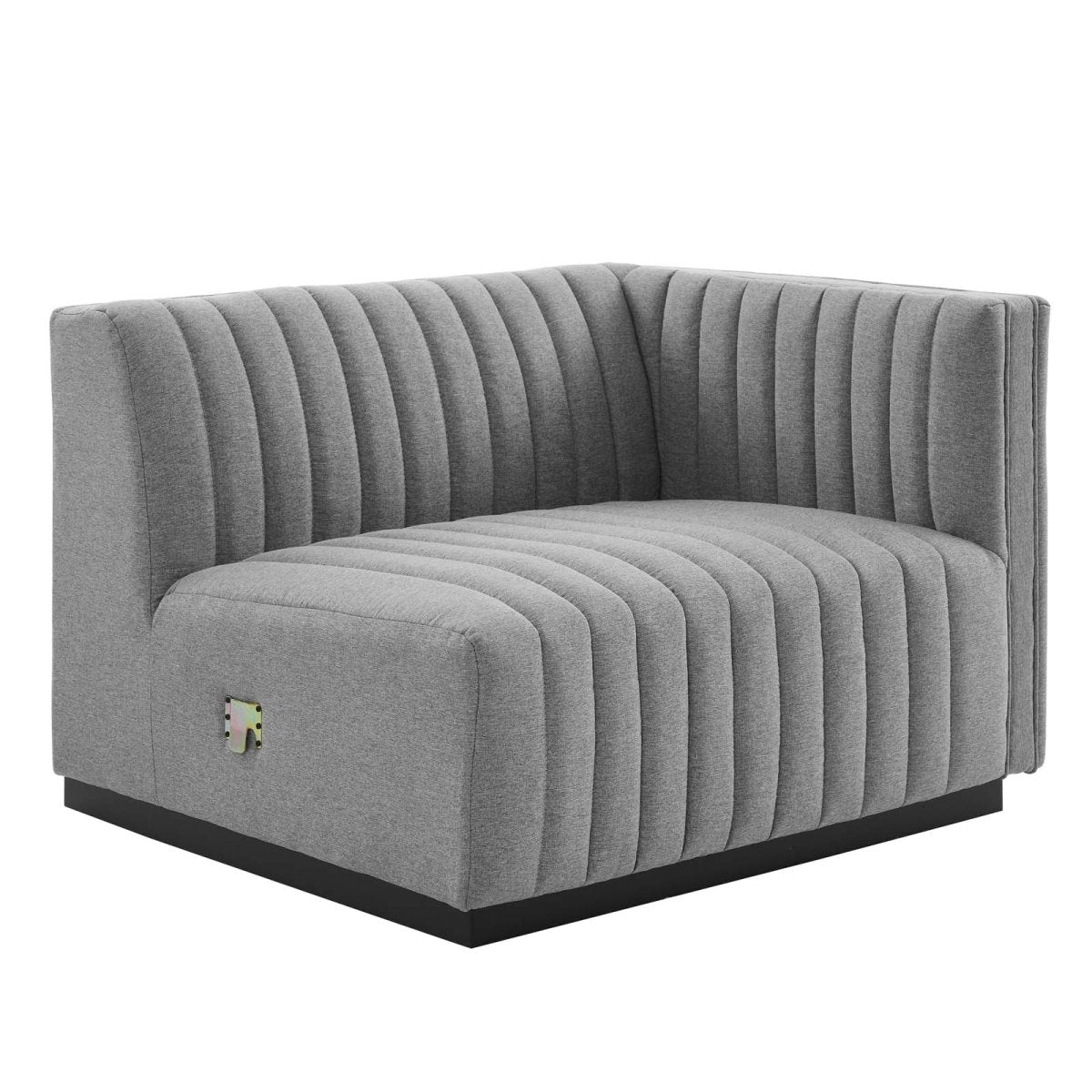 Conjure Channel Tufted Upholstered Fabric Right - Arm Chair - BUILDMYPLACE