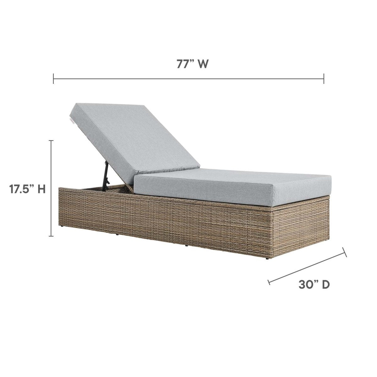 Convene Outdoor Patio Chaise Lounge Chair - BUILDMYPLACE