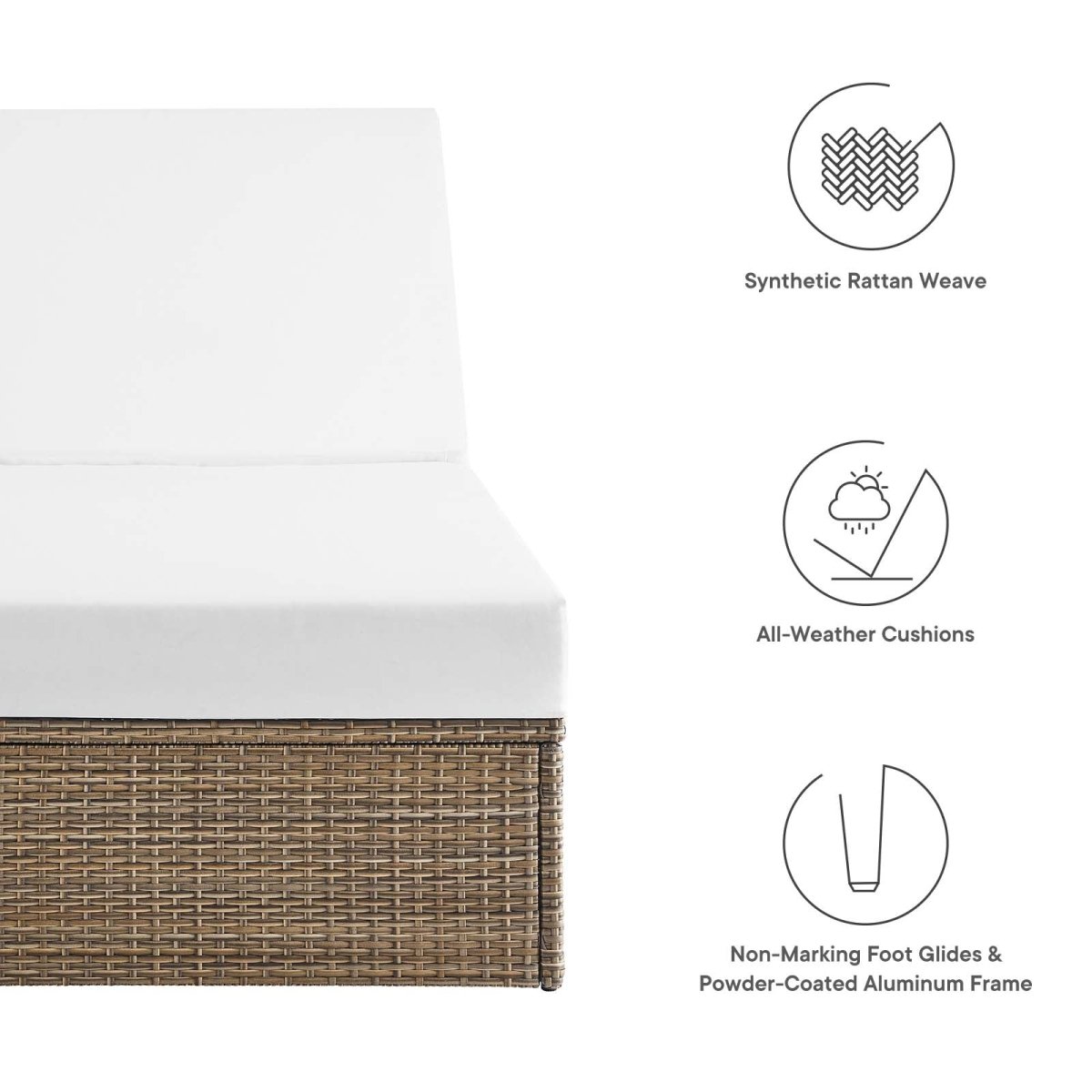 Convene Outdoor Patio Chaise Lounge Chair - BUILDMYPLACE