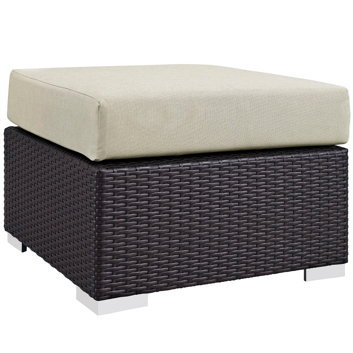 Convene Outdoor Patio Fabric Square Ottoman - BUILDMYPLACE