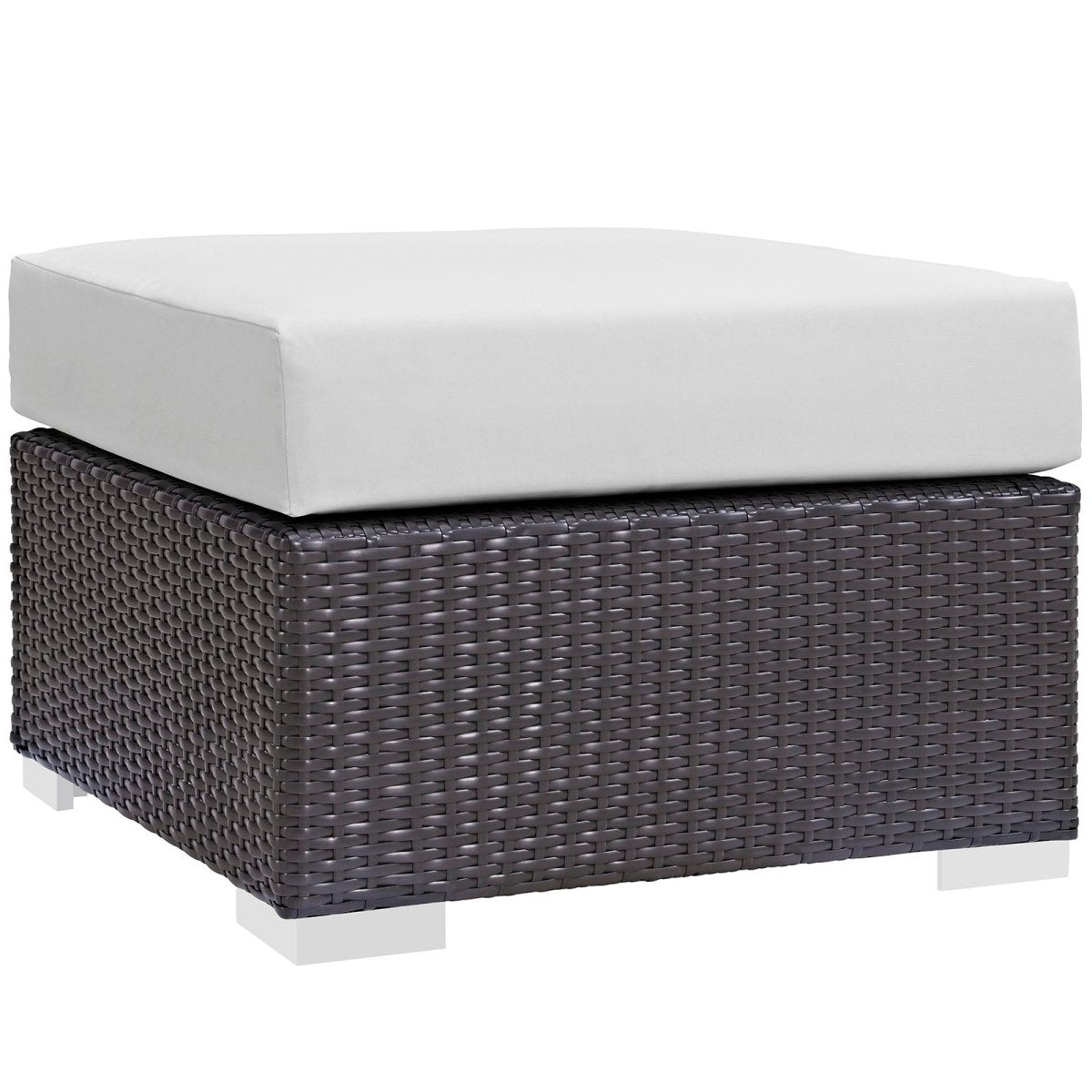 Convene Outdoor Patio Fabric Square Ottoman - BUILDMYPLACE
