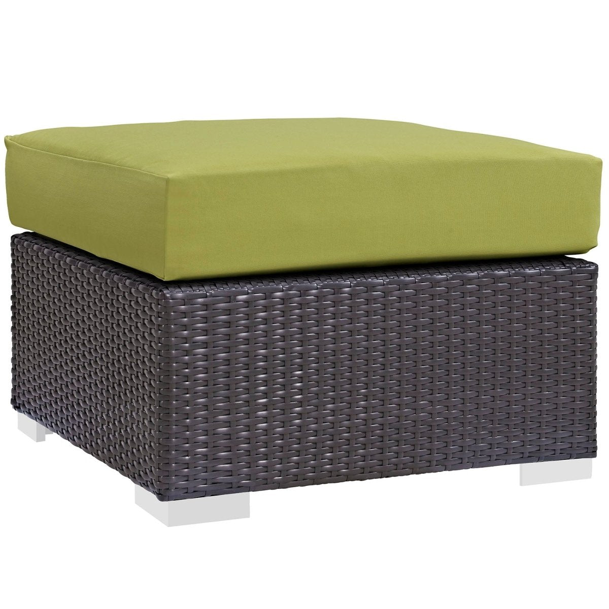Convene Outdoor Patio Fabric Square Ottoman - BUILDMYPLACE
