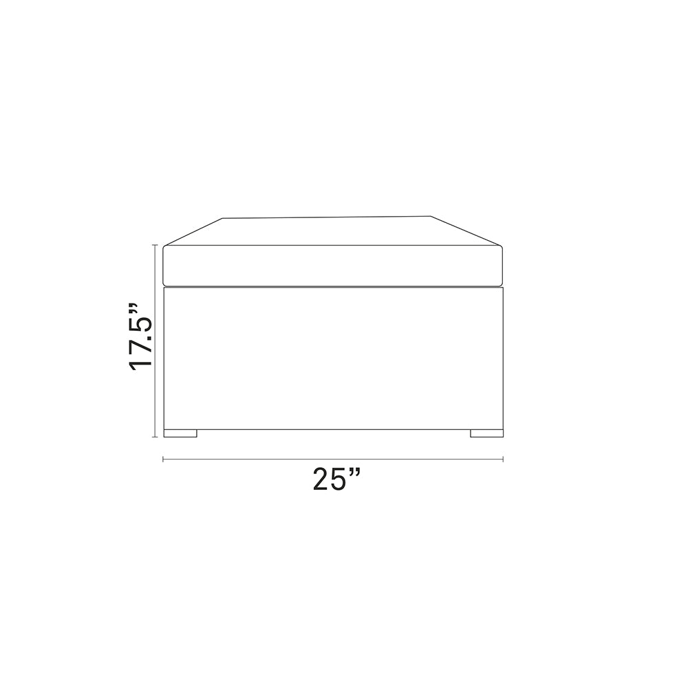 Convene Outdoor Patio Fabric Square Ottoman - BUILDMYPLACE