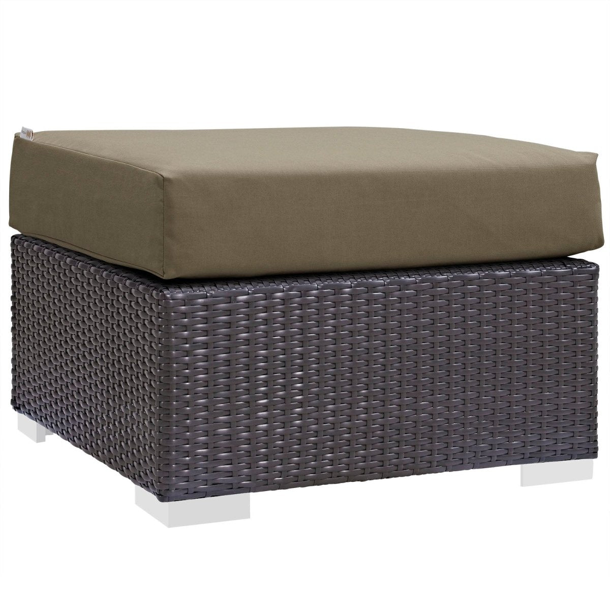 Convene Outdoor Patio Fabric Square Ottoman - BUILDMYPLACE