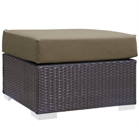 Convene Outdoor Patio Fabric Square Ottoman - BUILDMYPLACE