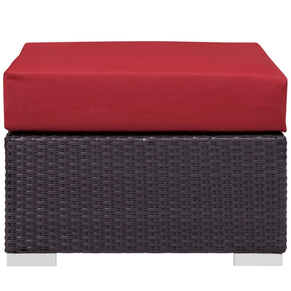 Convene Outdoor Patio Fabric Square Ottoman - BUILDMYPLACE