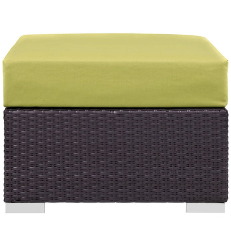Convene Outdoor Patio Fabric Square Ottoman - BUILDMYPLACE