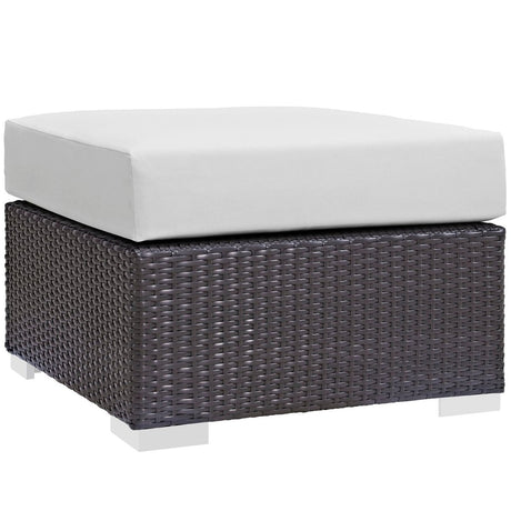 Convene Outdoor Patio Fabric Square Ottoman - BUILDMYPLACE