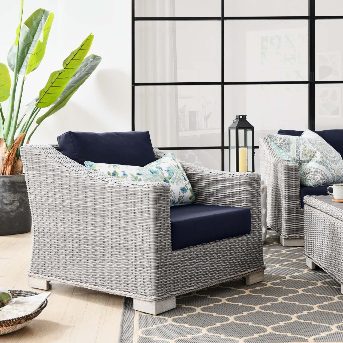 Conway Outdoor Patio Wicker Rattan Armchair - BUILDMYPLACE