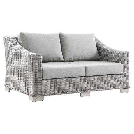Conway Outdoor Patio Wicker Rattan Loveseat - BUILDMYPLACE