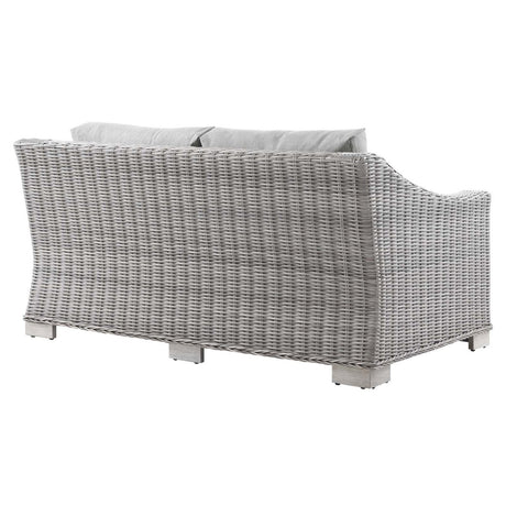 Conway Outdoor Patio Wicker Rattan Loveseat - BUILDMYPLACE