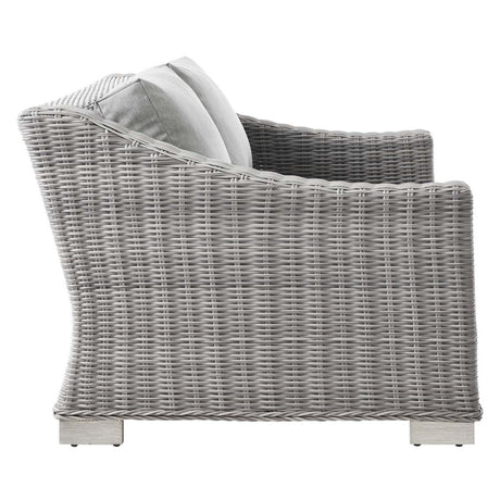 Conway Outdoor Patio Wicker Rattan Loveseat - BUILDMYPLACE