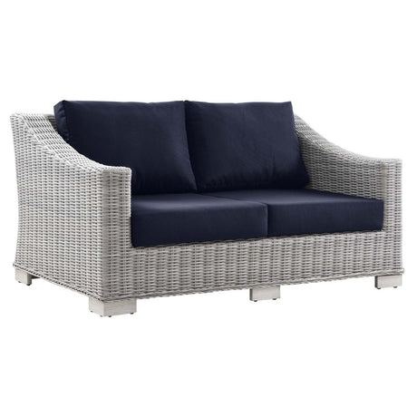 Conway Outdoor Patio Wicker Rattan Loveseat - BUILDMYPLACE