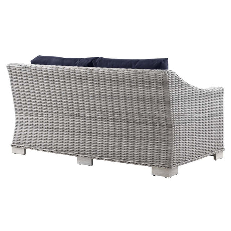 Conway Outdoor Patio Wicker Rattan Loveseat - BUILDMYPLACE