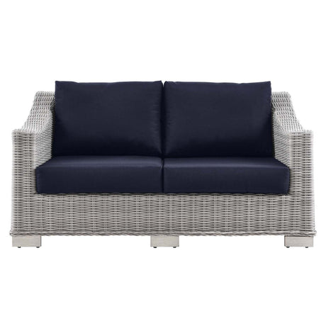Conway Outdoor Patio Wicker Rattan Loveseat - BUILDMYPLACE