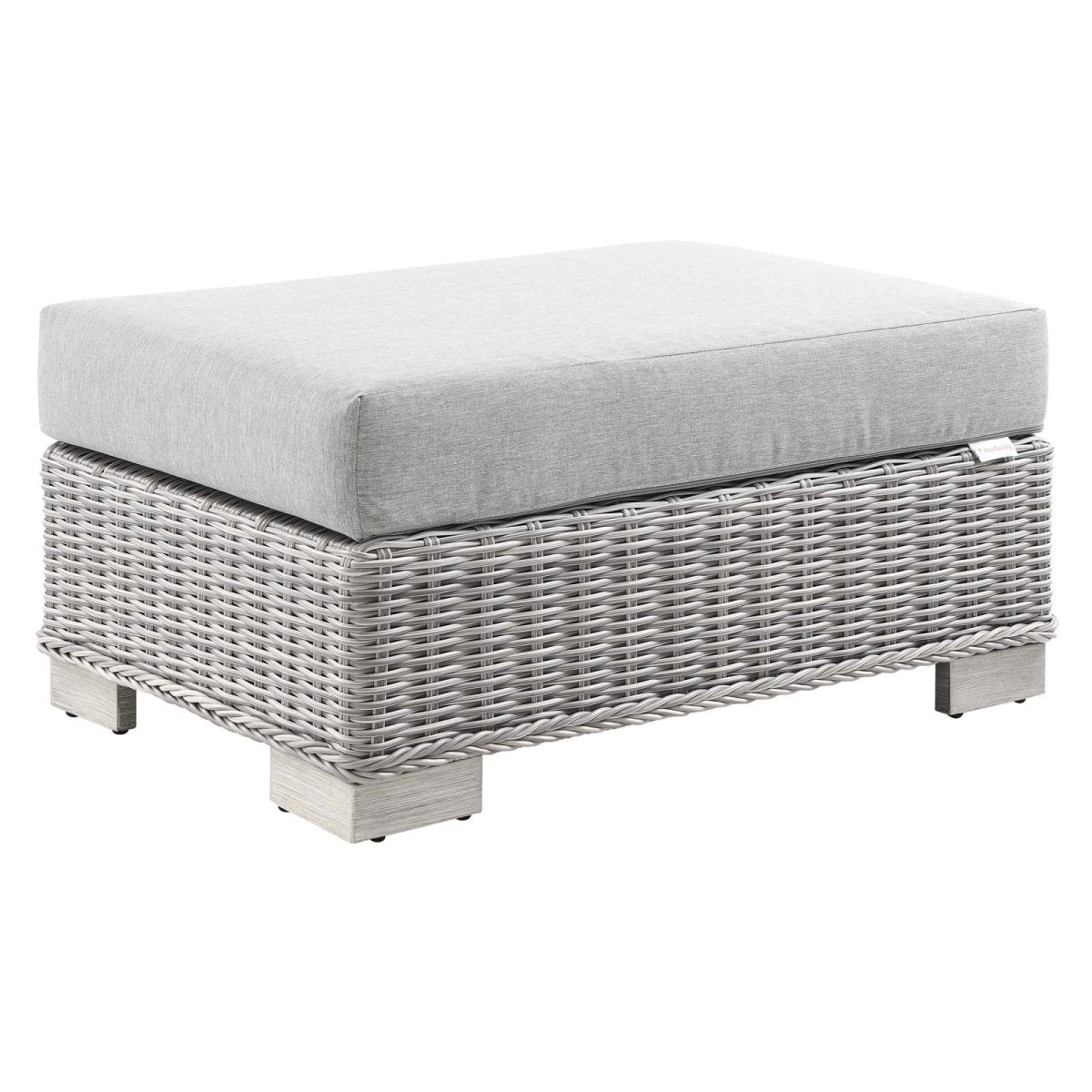 Conway Outdoor Patio Wicker Rattan Ottoman - BUILDMYPLACE