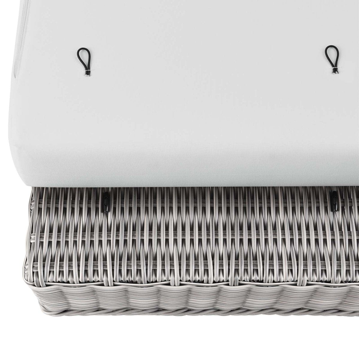 Conway Outdoor Patio Wicker Rattan Ottoman - BUILDMYPLACE