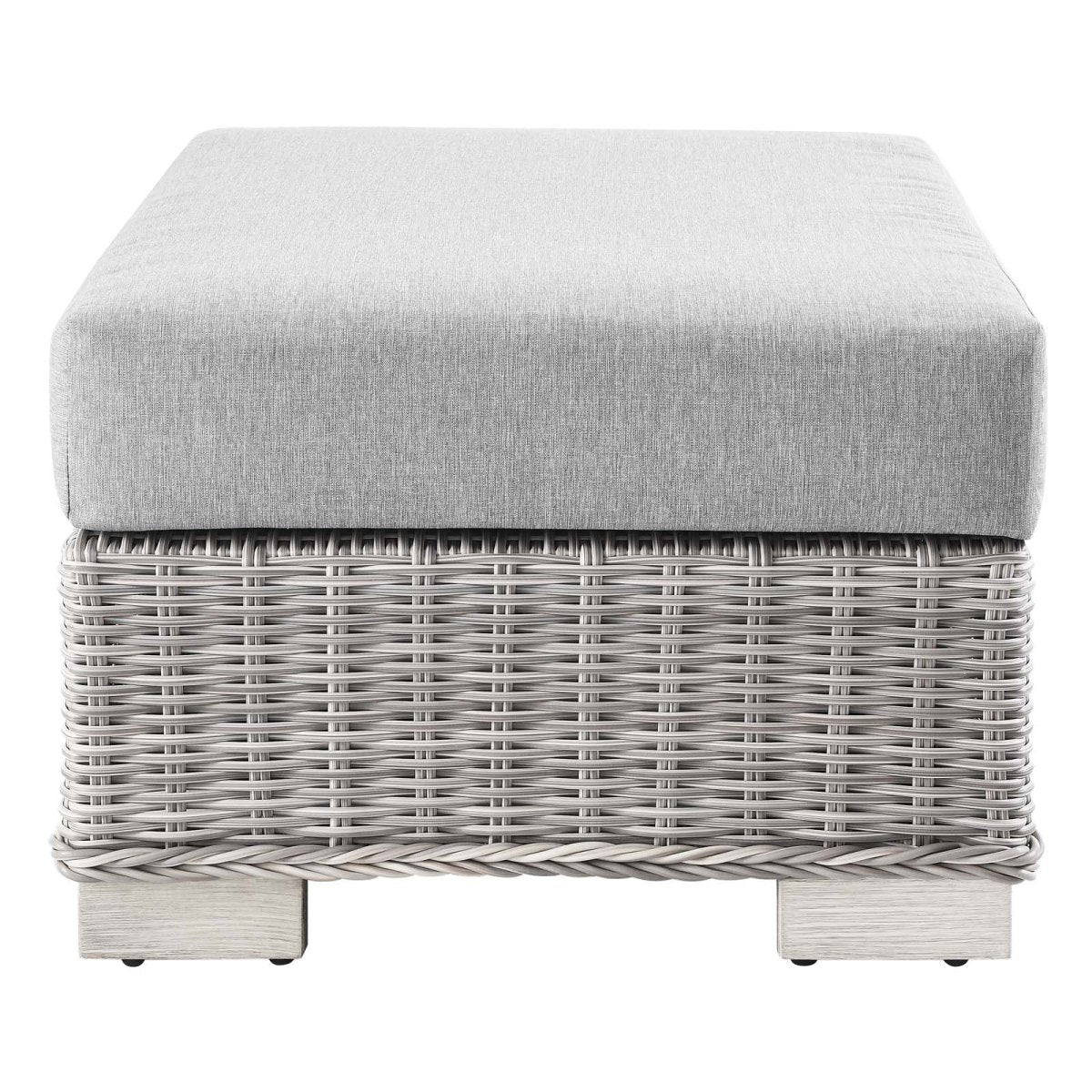 Conway Outdoor Patio Wicker Rattan Ottoman - BUILDMYPLACE