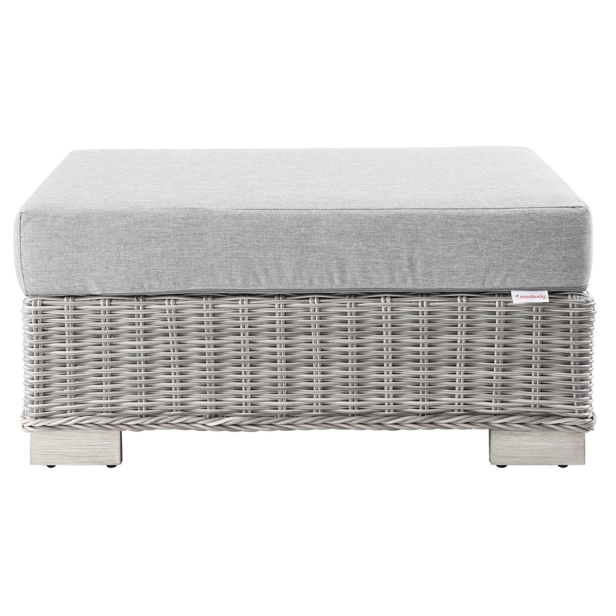 Conway Outdoor Patio Wicker Rattan Ottoman - BUILDMYPLACE