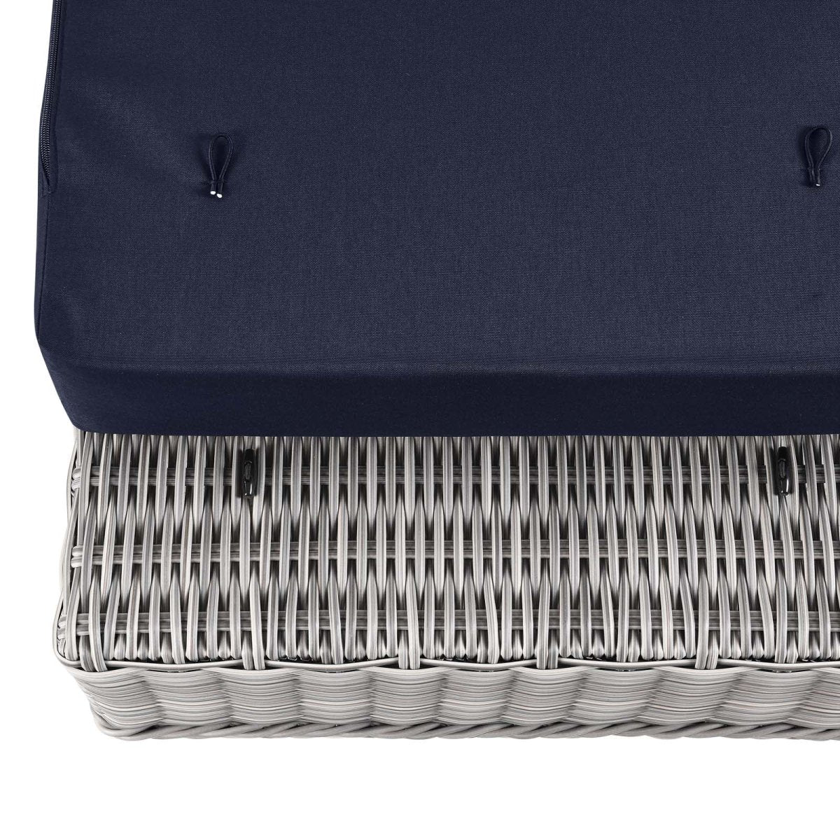 Conway Outdoor Patio Wicker Rattan Ottoman - BUILDMYPLACE