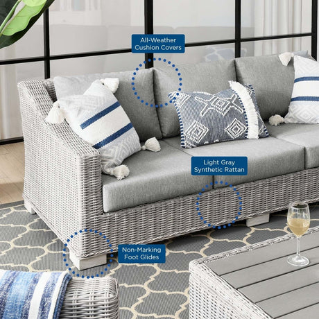 Conway Outdoor Patio Wicker Rattan Sofa - BUILDMYPLACE
