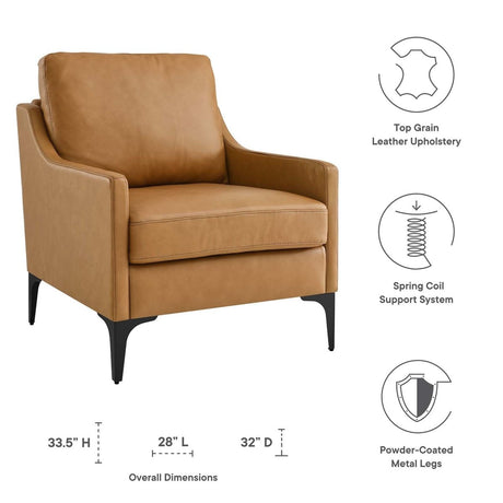 Corland Leather Armchair - BUILDMYPLACE