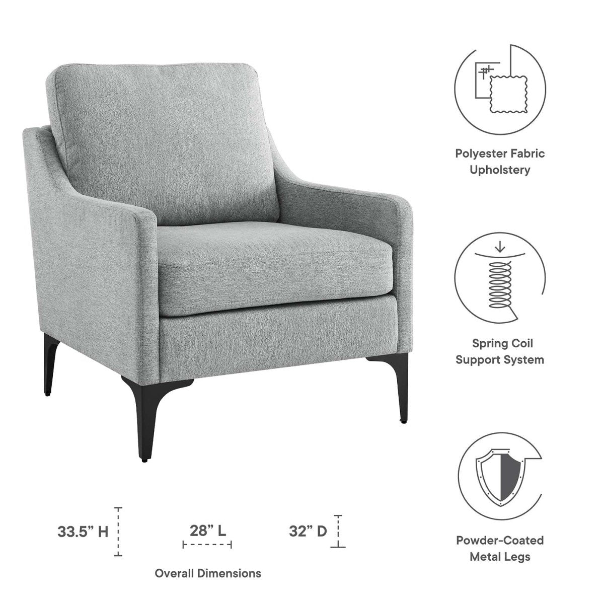 Corland Upholstered Fabric Armchair - BUILDMYPLACE