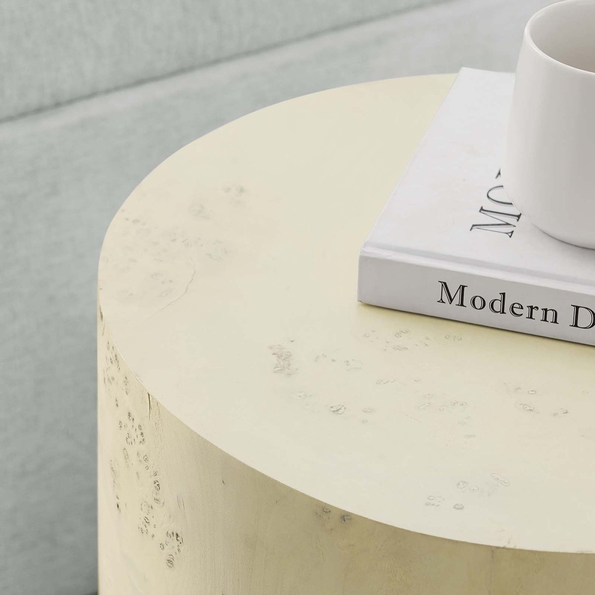 Cosmos 16" Round Burl Wood Side Table - BUILDMYPLACE