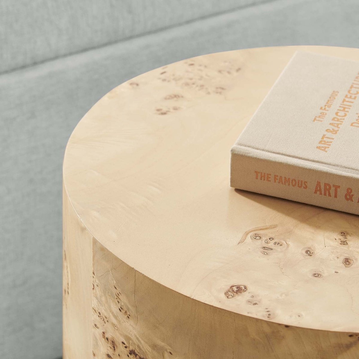 Cosmos 16" Round Burl Wood Side Table - BUILDMYPLACE