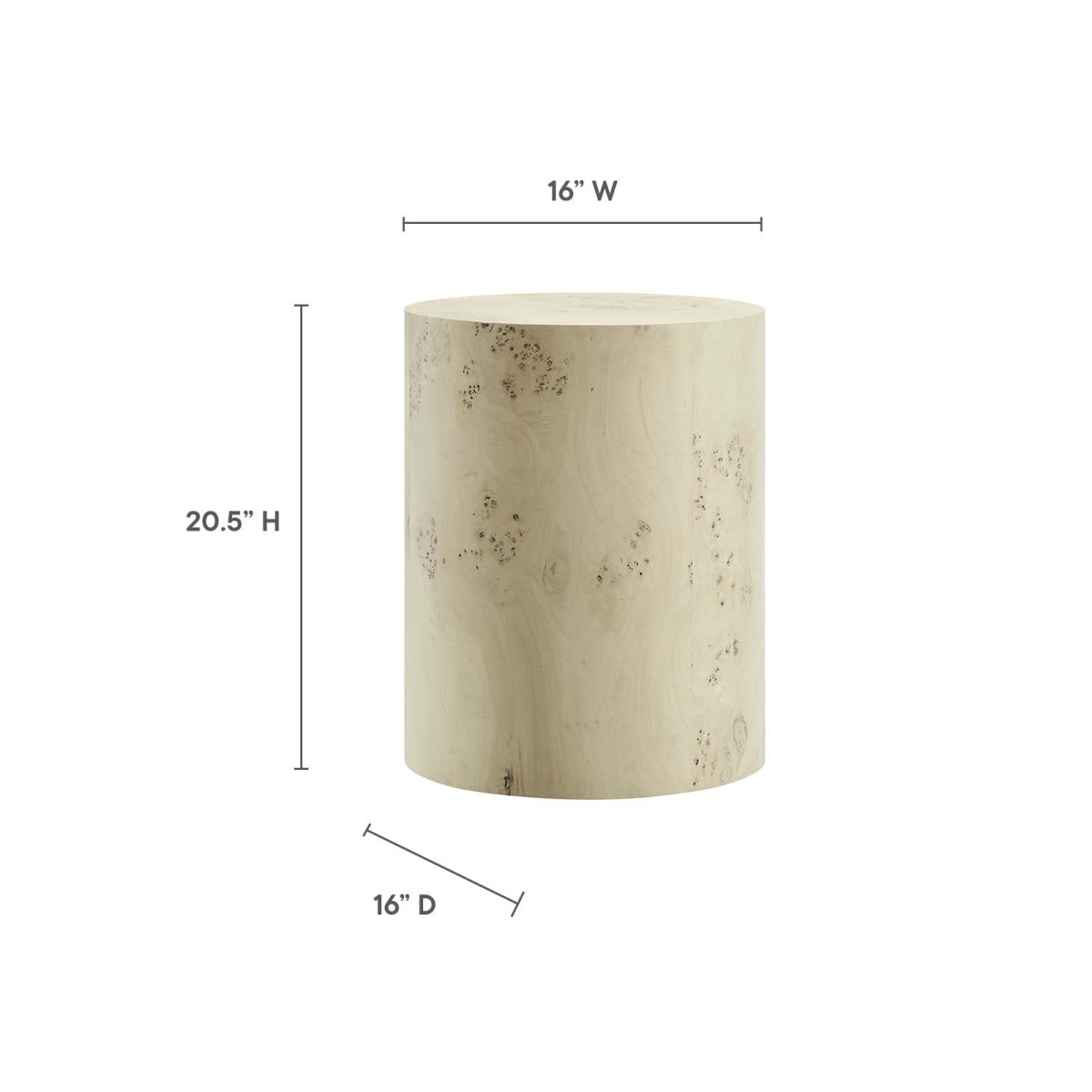 Cosmos 16" Round Burl Wood Side Table - BUILDMYPLACE