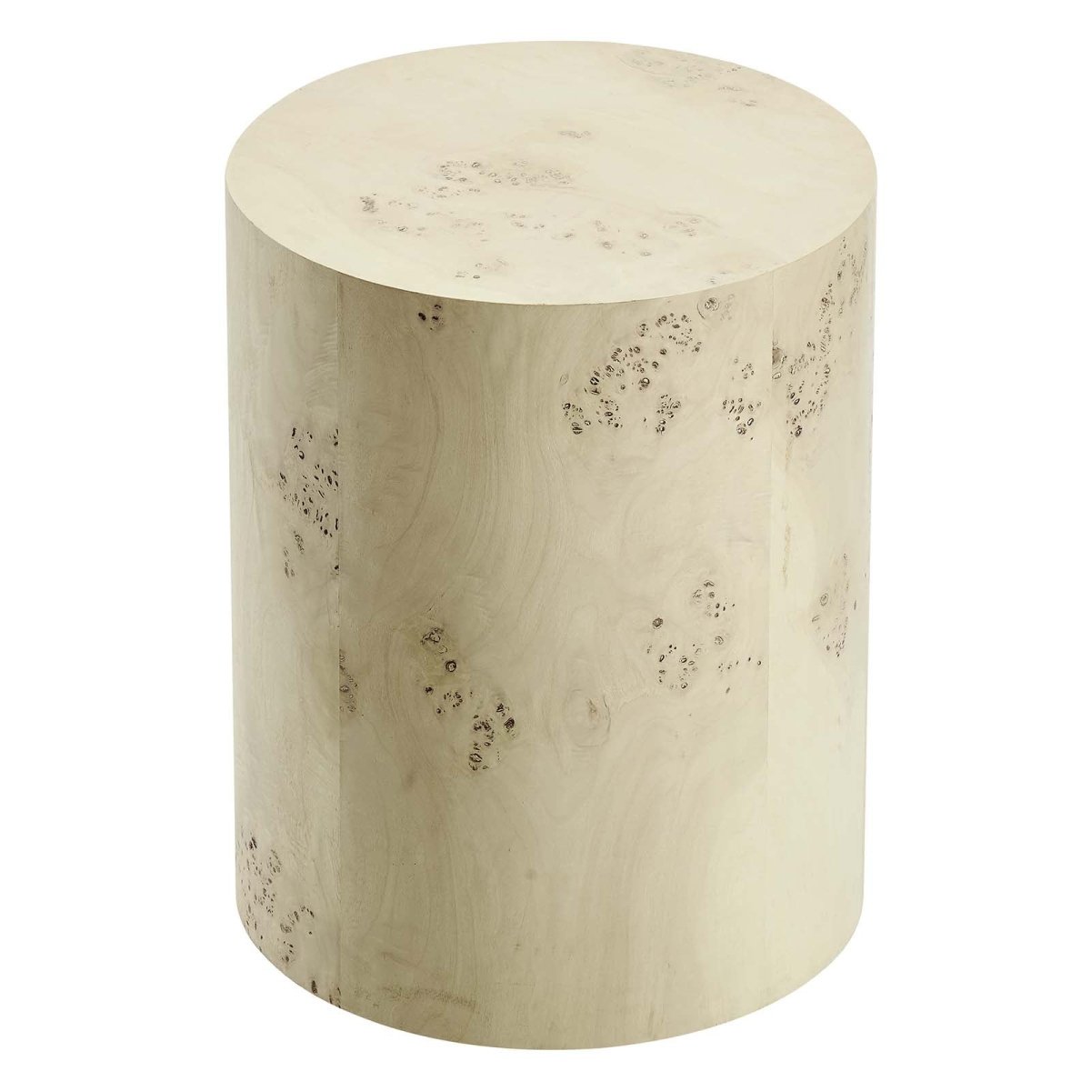 Cosmos 16" Round Burl Wood Side Table - BUILDMYPLACE